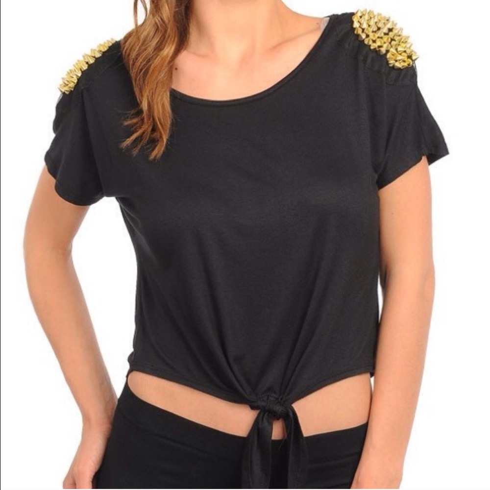 Black with Gold spikes top